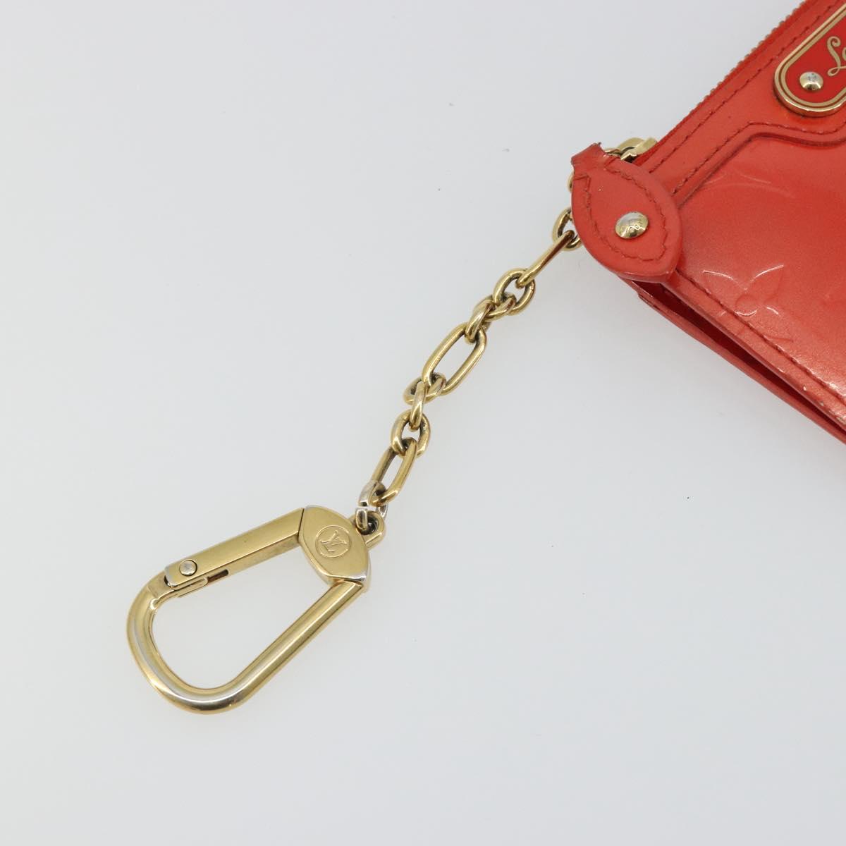 LOUIS VUITTON Vernis Pochette Cles NM Orenge Sunset M93638 LV Auth 192380