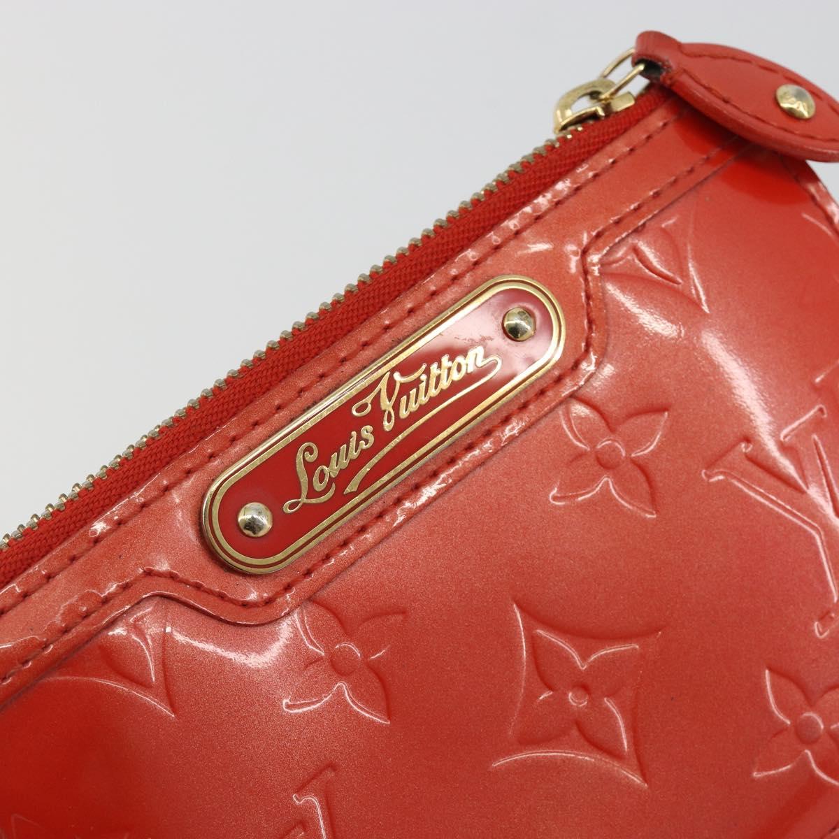 LOUIS VUITTON Vernis Pochette Cles NM Orenge Sunset M93638 LV Auth 192380