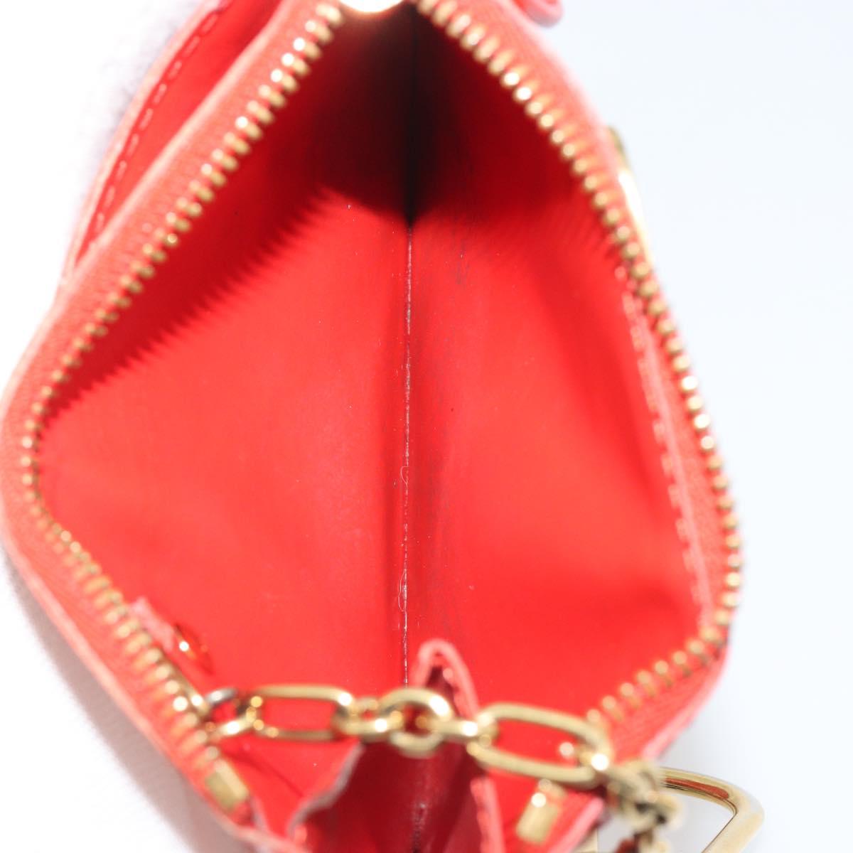 LOUIS VUITTON Vernis Pochette Cles NM Orenge Sunset M93638 LV Auth 192380