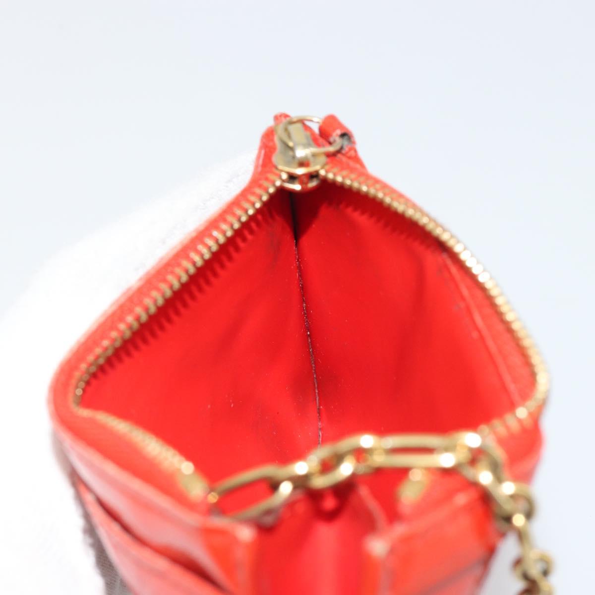 LOUIS VUITTON Vernis Pochette Cles NM Orenge Sunset M93638 LV Auth 192380