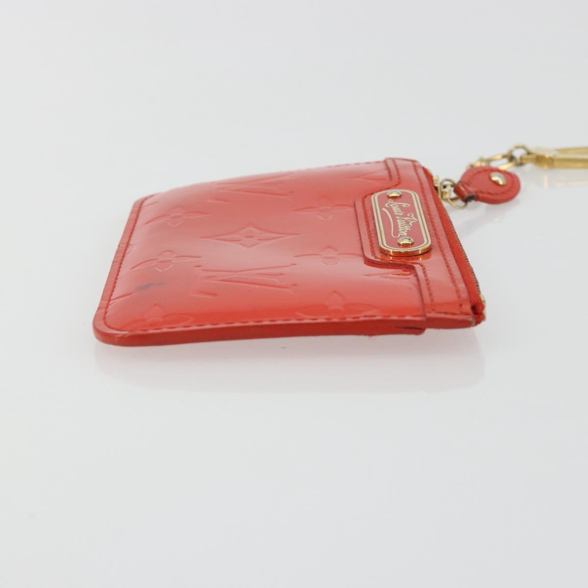 LOUIS VUITTON Vernis Pochette Cles NM Orenge Sunset M93638 LV Auth 192380