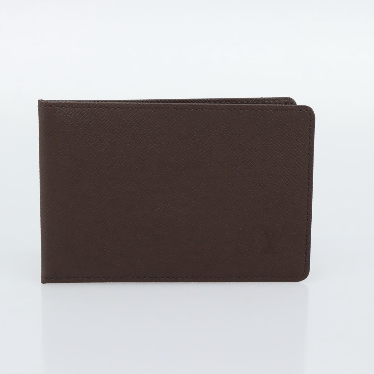 LOUIS VUITTON Taiga Billfold Card Case 2 Set Epicea Grizzly LV Auth 192414