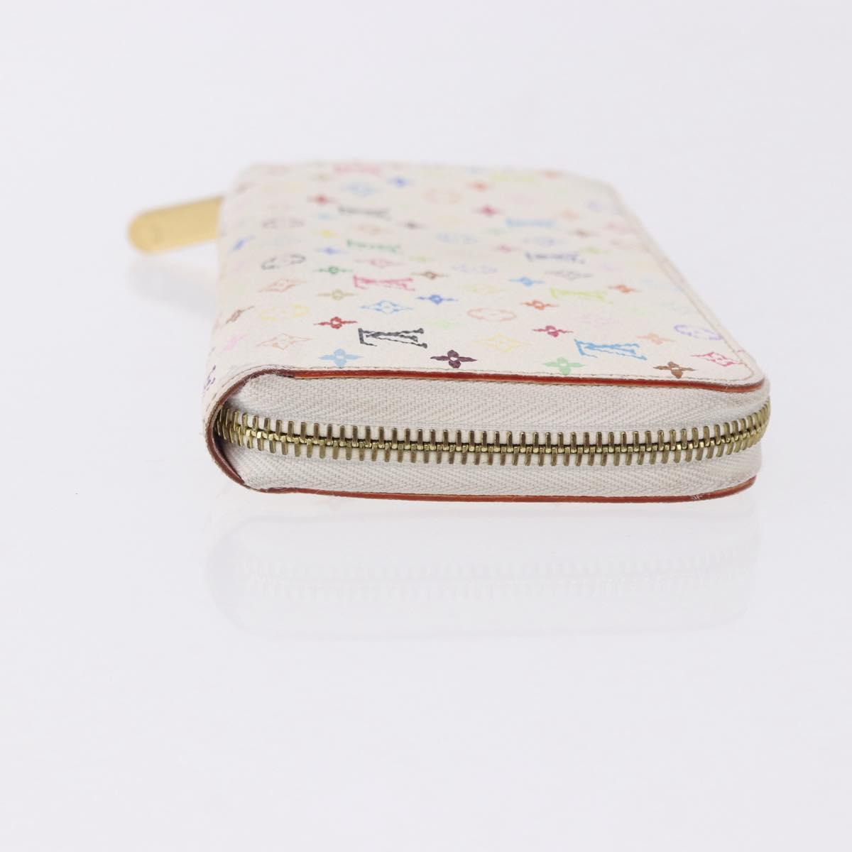 LOUIS VUITTON Monogram Multicolor Zippy Wallet White M60241 LV Auth 192417