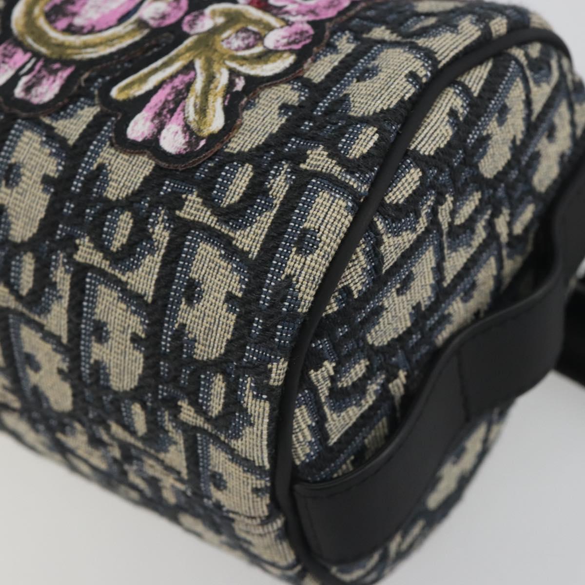 Christian Dior Trotter Canvas Shoulder Bag Navy Auth 192430M