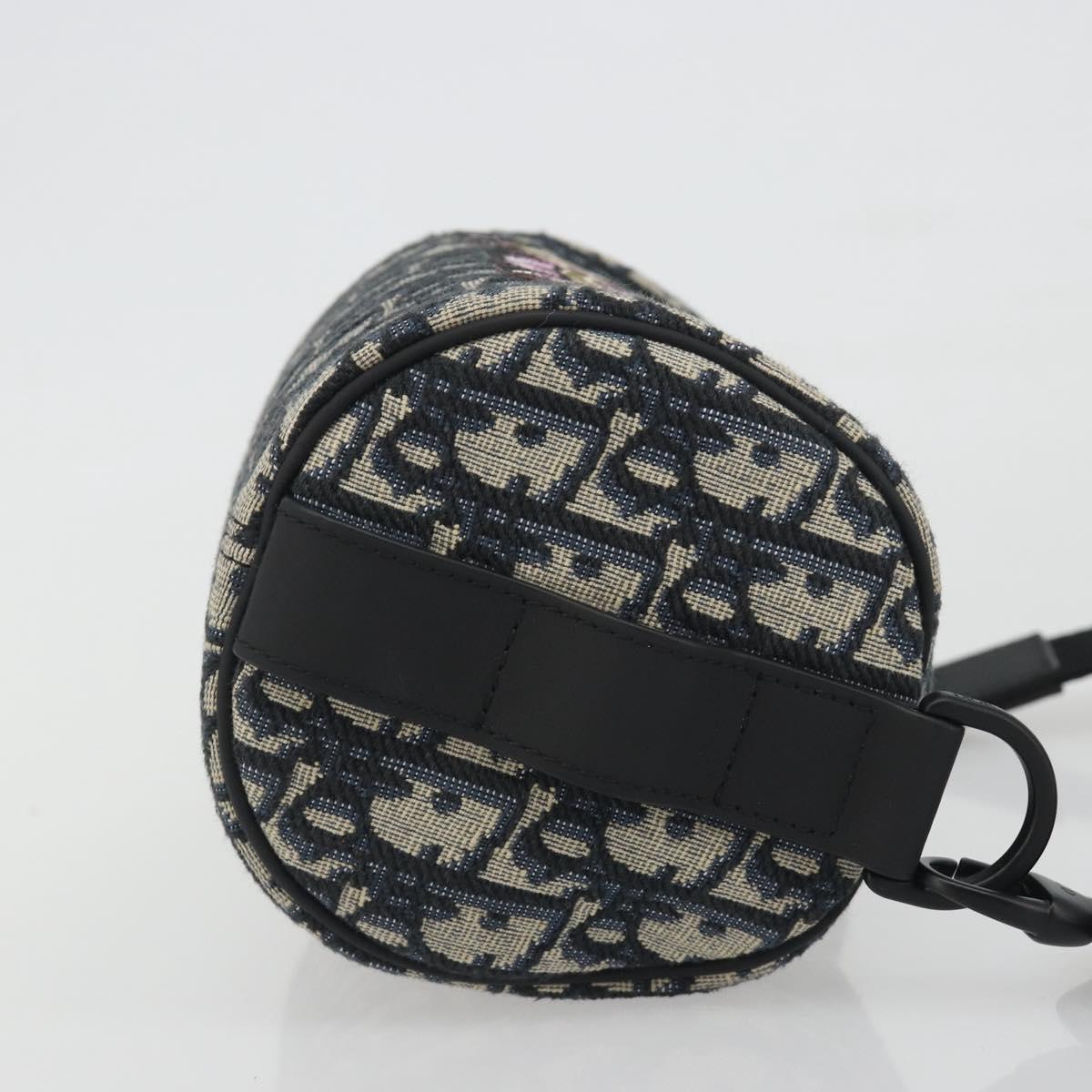 Christian Dior Trotter Canvas Shoulder Bag Navy Auth 192430M