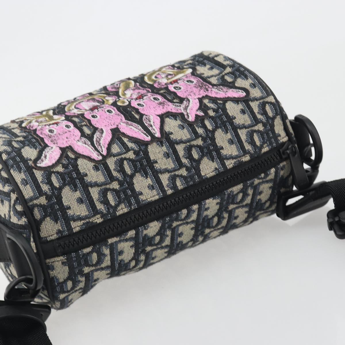 Christian Dior Trotter Canvas Shoulder Bag Navy Auth 192430M