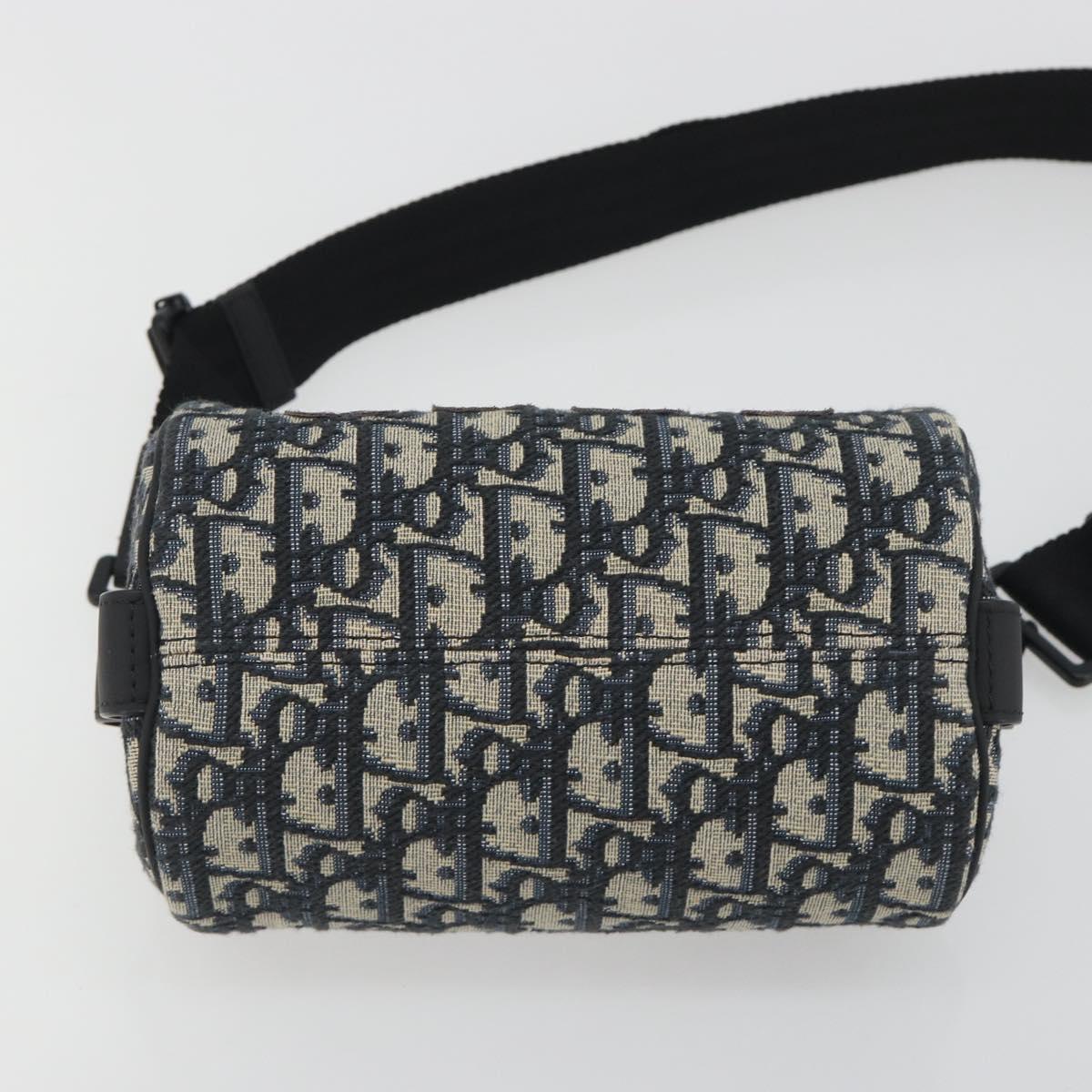 Christian Dior Trotter Canvas Shoulder Bag Navy Auth 192430M