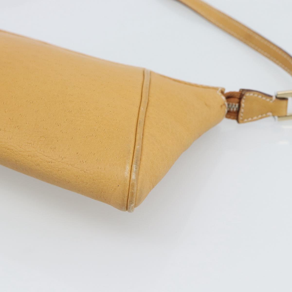 Salvatore Ferragamo Gancini Shoulder Bag Leather Brown Gold Auth 192432