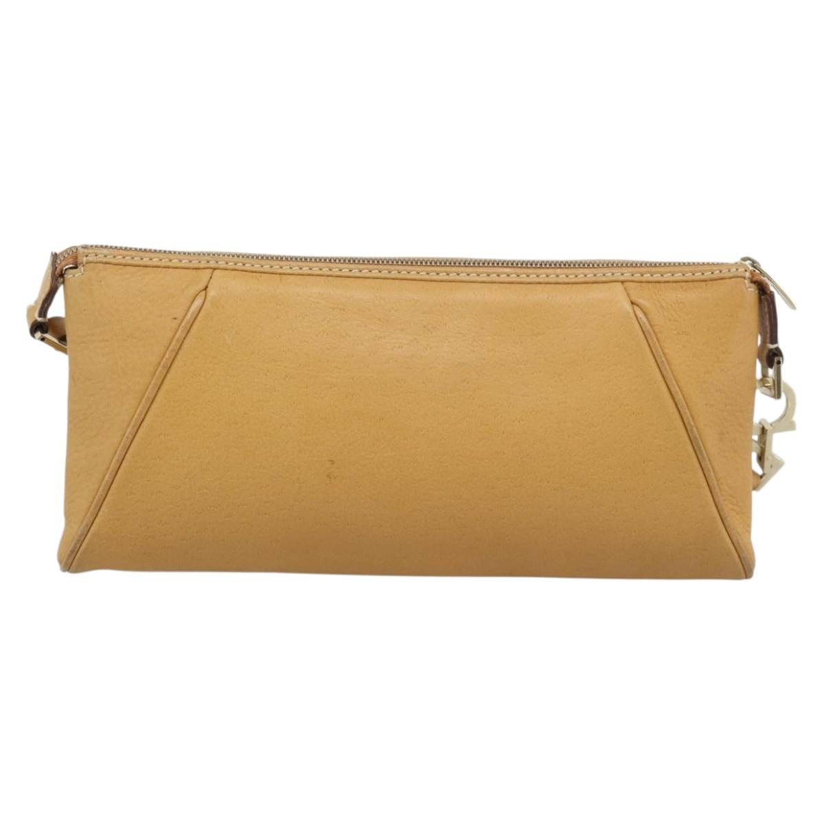Salvatore Ferragamo Gancini Shoulder Bag Leather Brown Gold Auth 192432