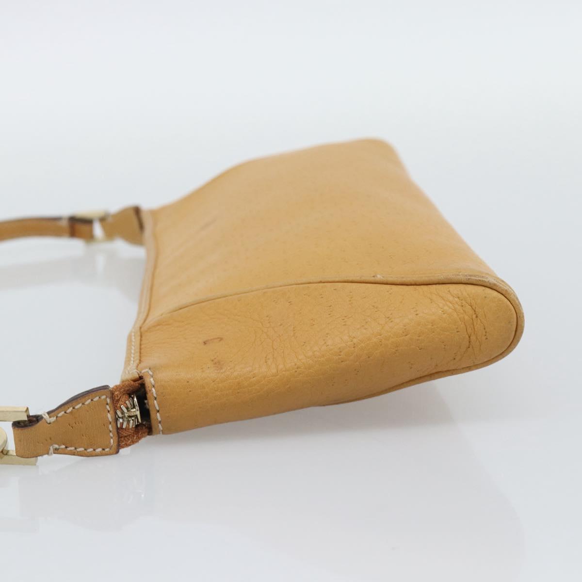 Salvatore Ferragamo Gancini Shoulder Bag Leather Brown Gold Auth 192432