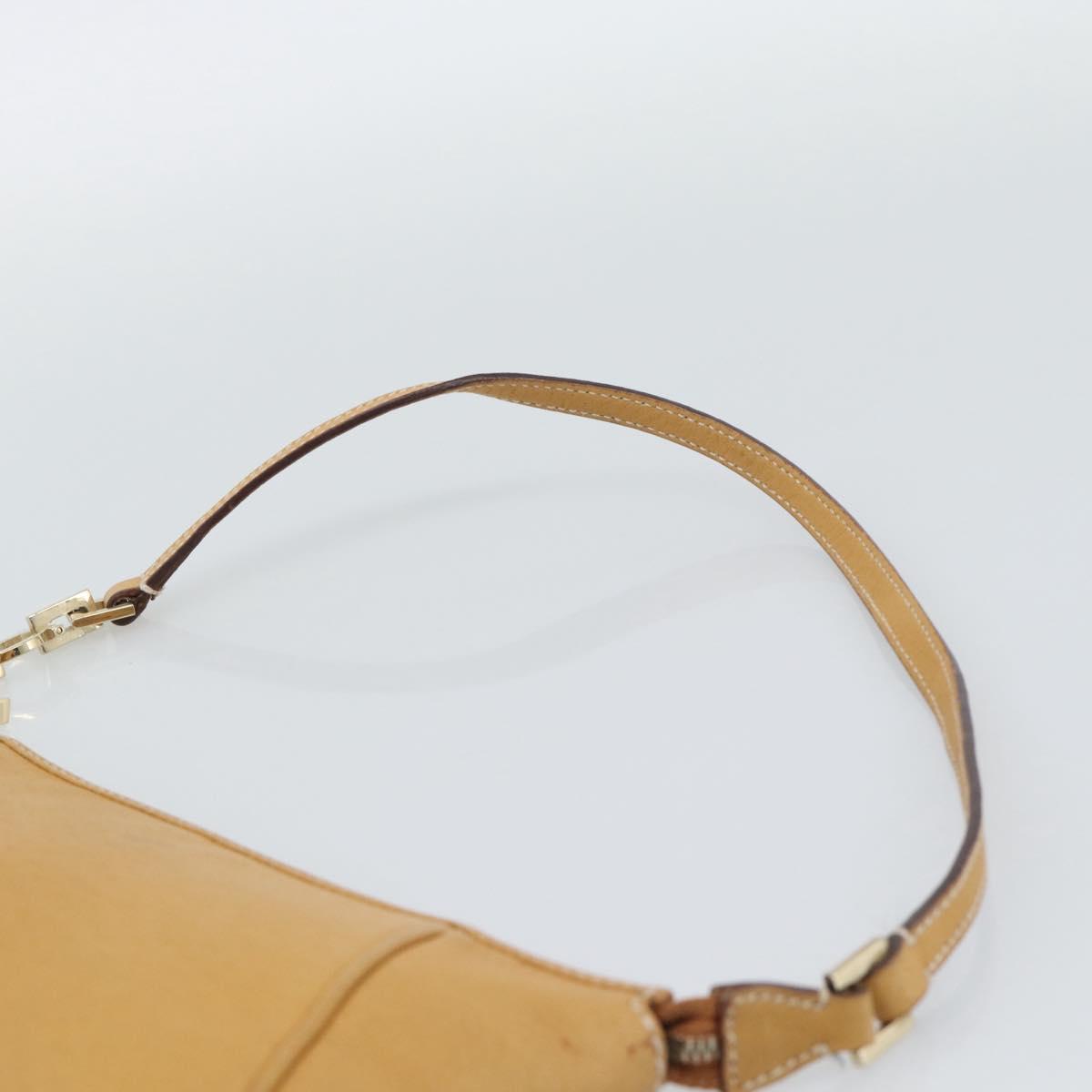 Salvatore Ferragamo Gancini Shoulder Bag Leather Brown Gold Auth 192432