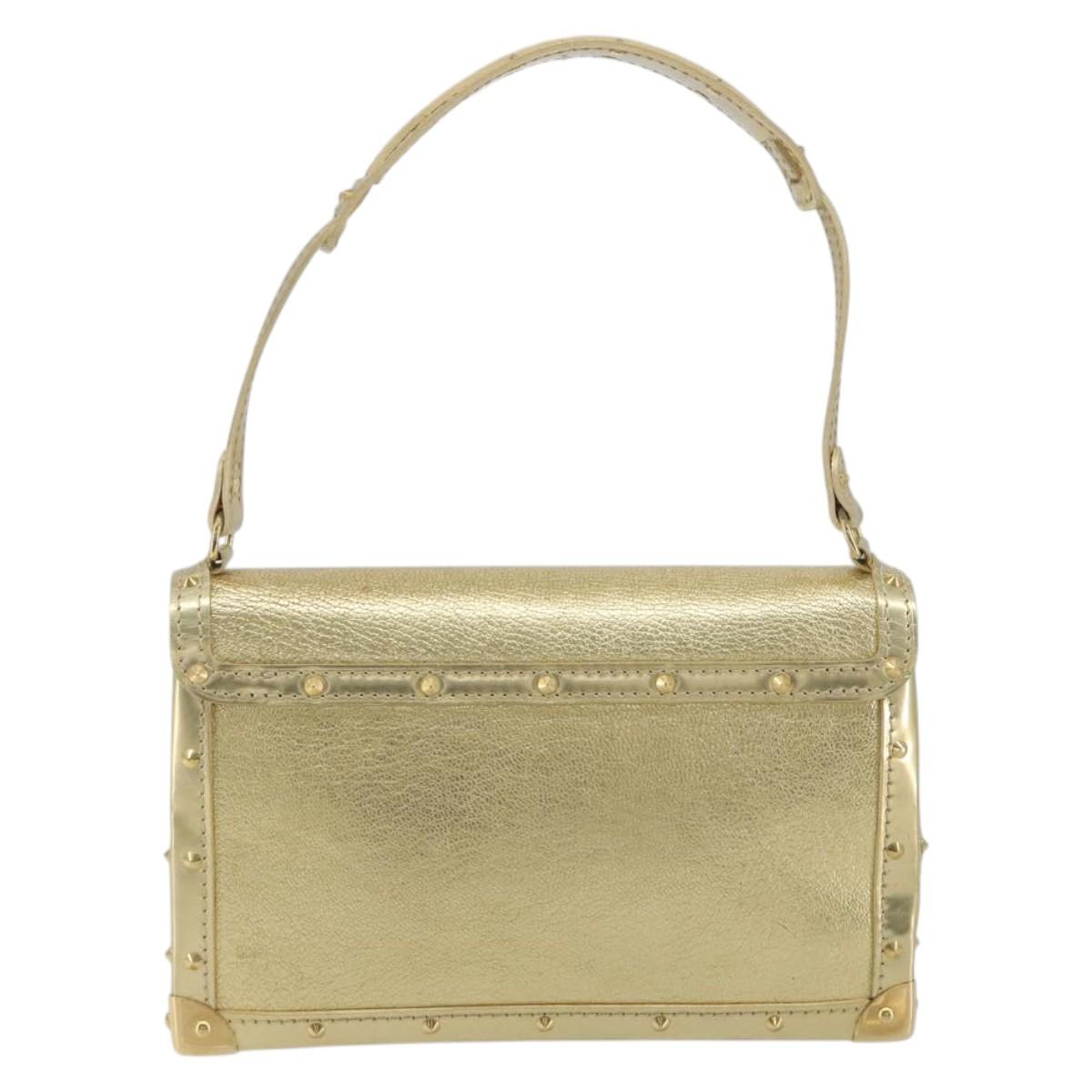 LOUIS VUITTON Suhari Emerble Shoulder Bag Leather Gold LV Auth 192434V