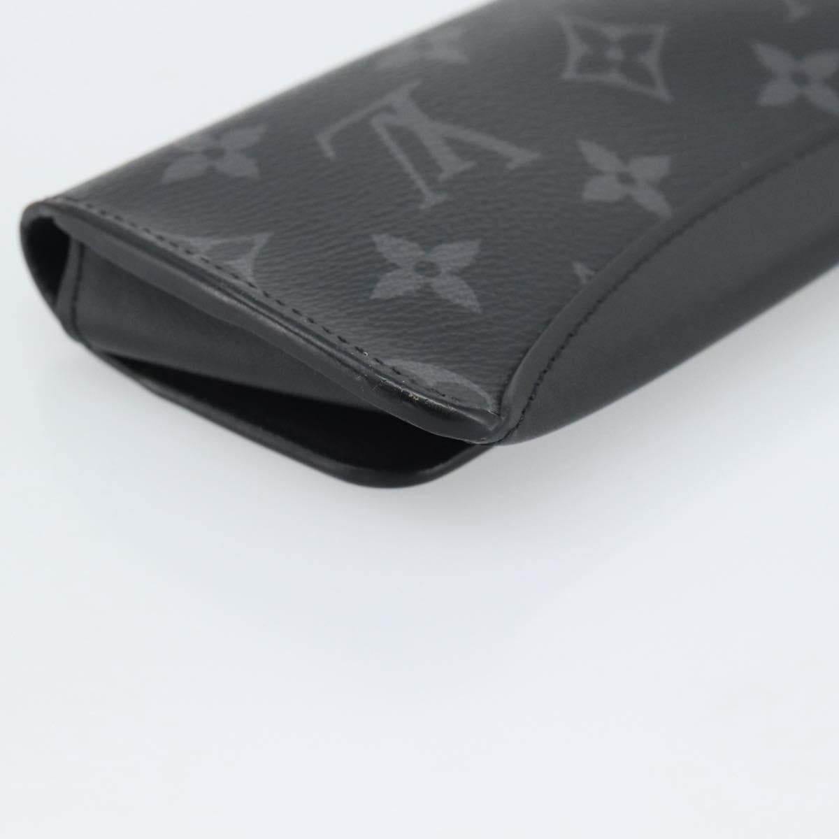 LOUIS VUITTON Monogram Eclipse Etui Lunette Woody Case GI0296 LV Auth 192438