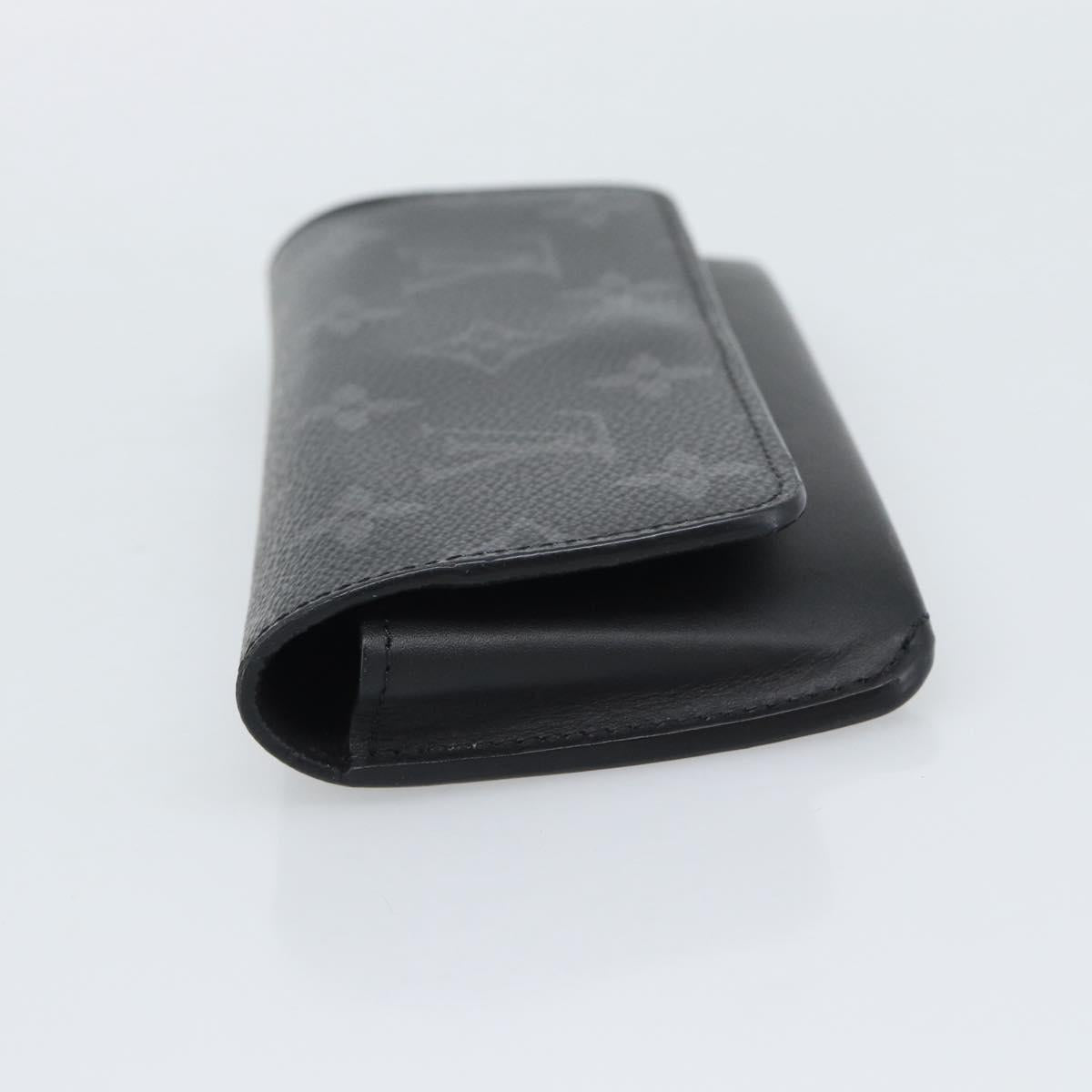 LOUIS VUITTON Monogram Eclipse Etui Lunette Woody Case GI0296 LV Auth 192438