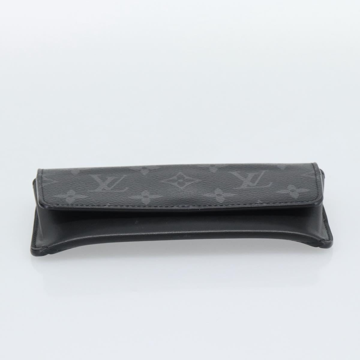 LOUIS VUITTON Monogram Eclipse Etui Lunette Woody Case GI0296 LV Auth 192438