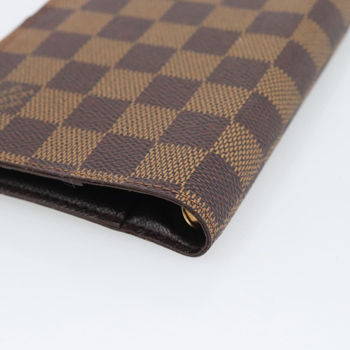 LOUIS VUITTON Damier Ebene Agenda PM Day Planner Cover R20700 LV Auth 192442