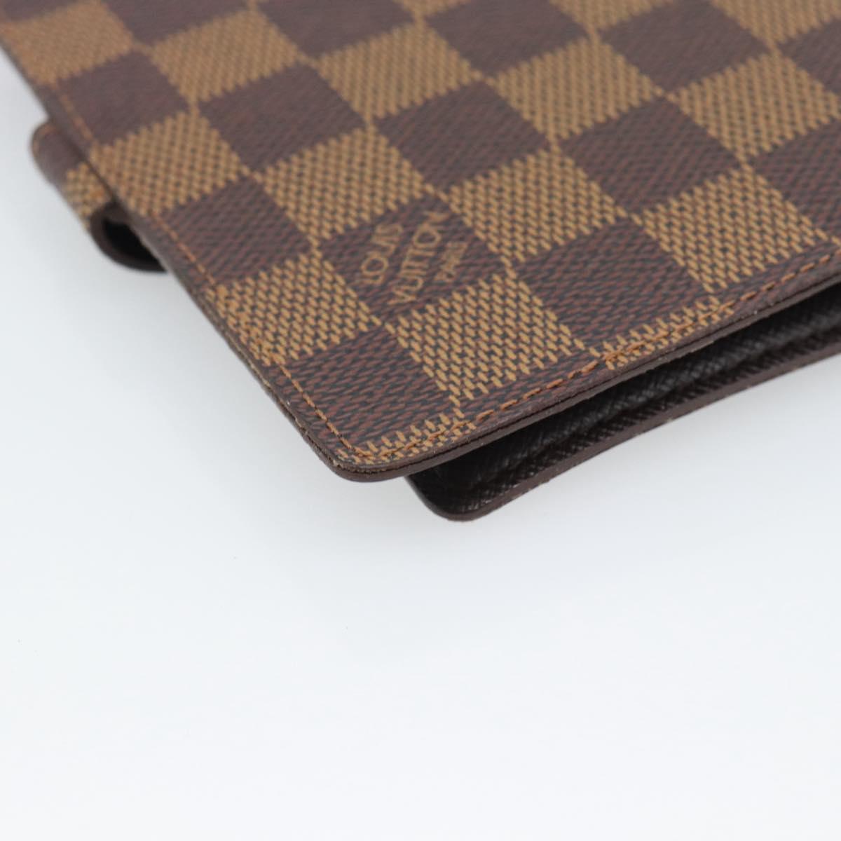 LOUIS VUITTON Damier Ebene Agenda PM Day Planner Cover R20700 LV Auth 192442