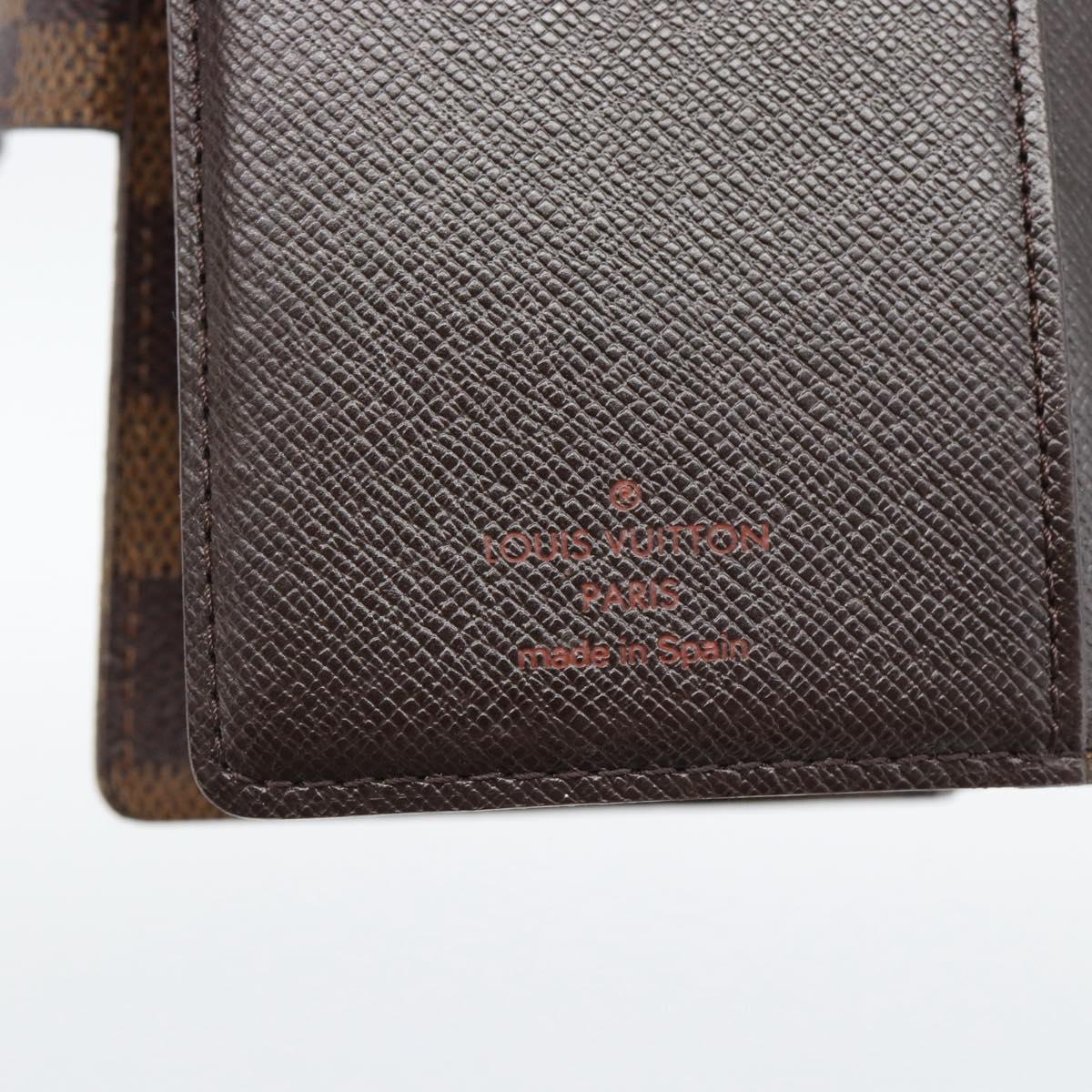 LOUIS VUITTON Damier Ebene Agenda PM Day Planner Cover R20700 LV Auth 192442