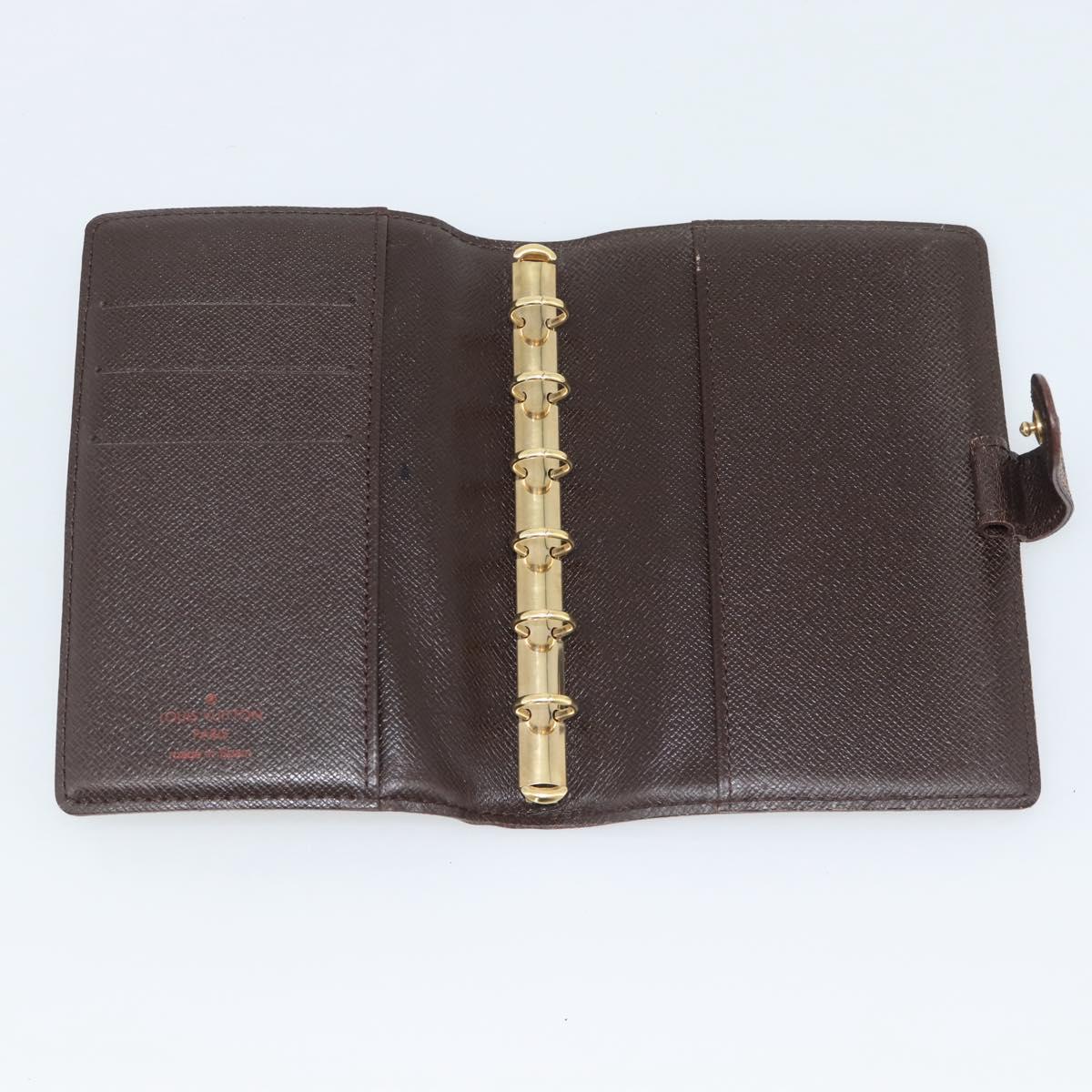 LOUIS VUITTON Damier Ebene Agenda PM Day Planner Cover R20700 LV Auth 192442
