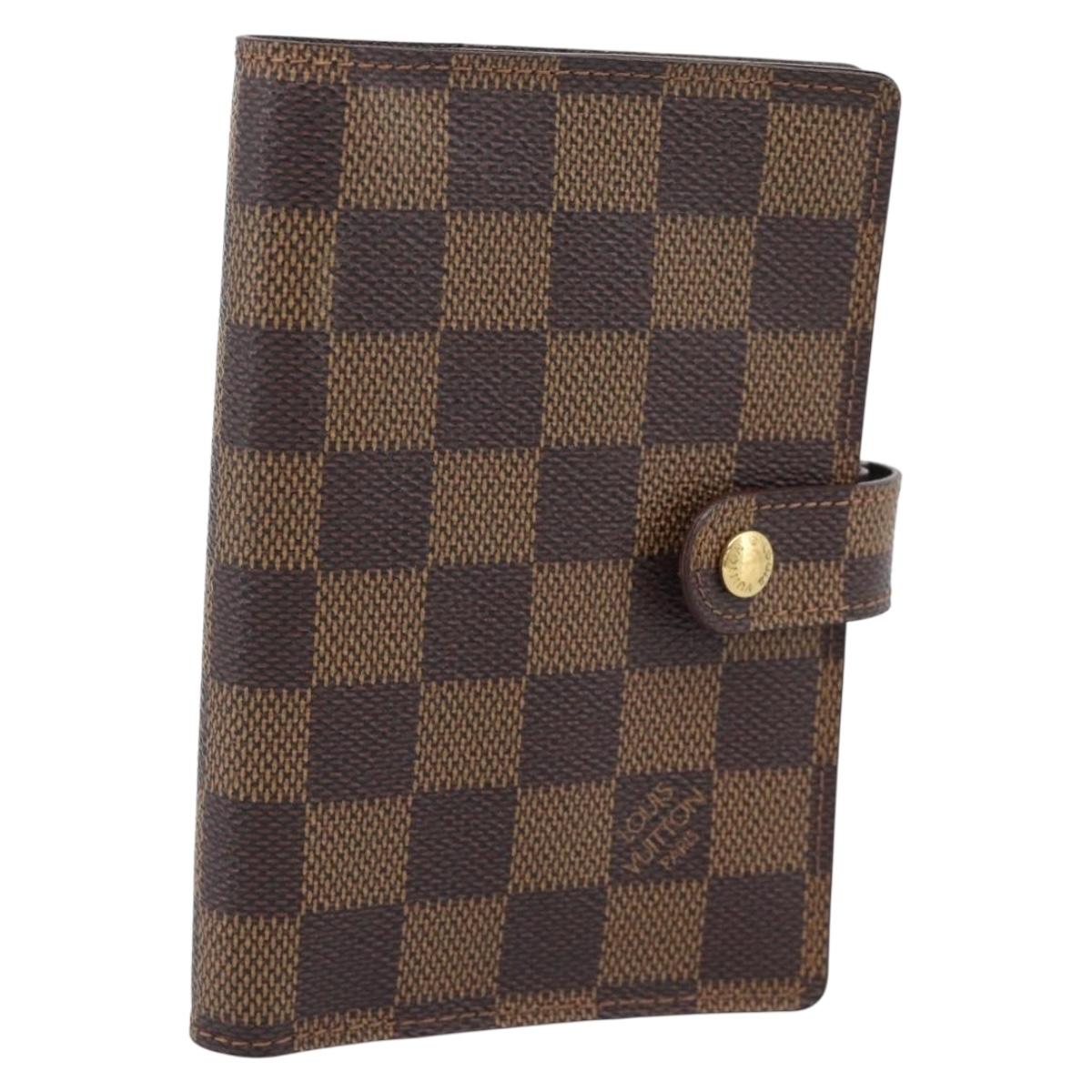 LOUIS VUITTON Damier Ebene Agenda PM Day Planner Cover R20700 LV Auth 192442
