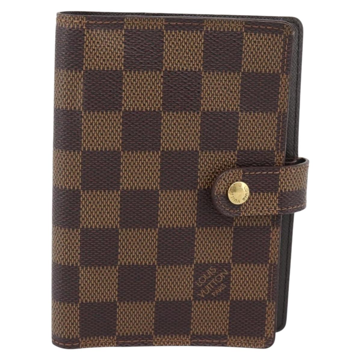 LOUIS VUITTON Damier Ebene Agenda PM Day Planner Cover R20700 LV Auth 192442