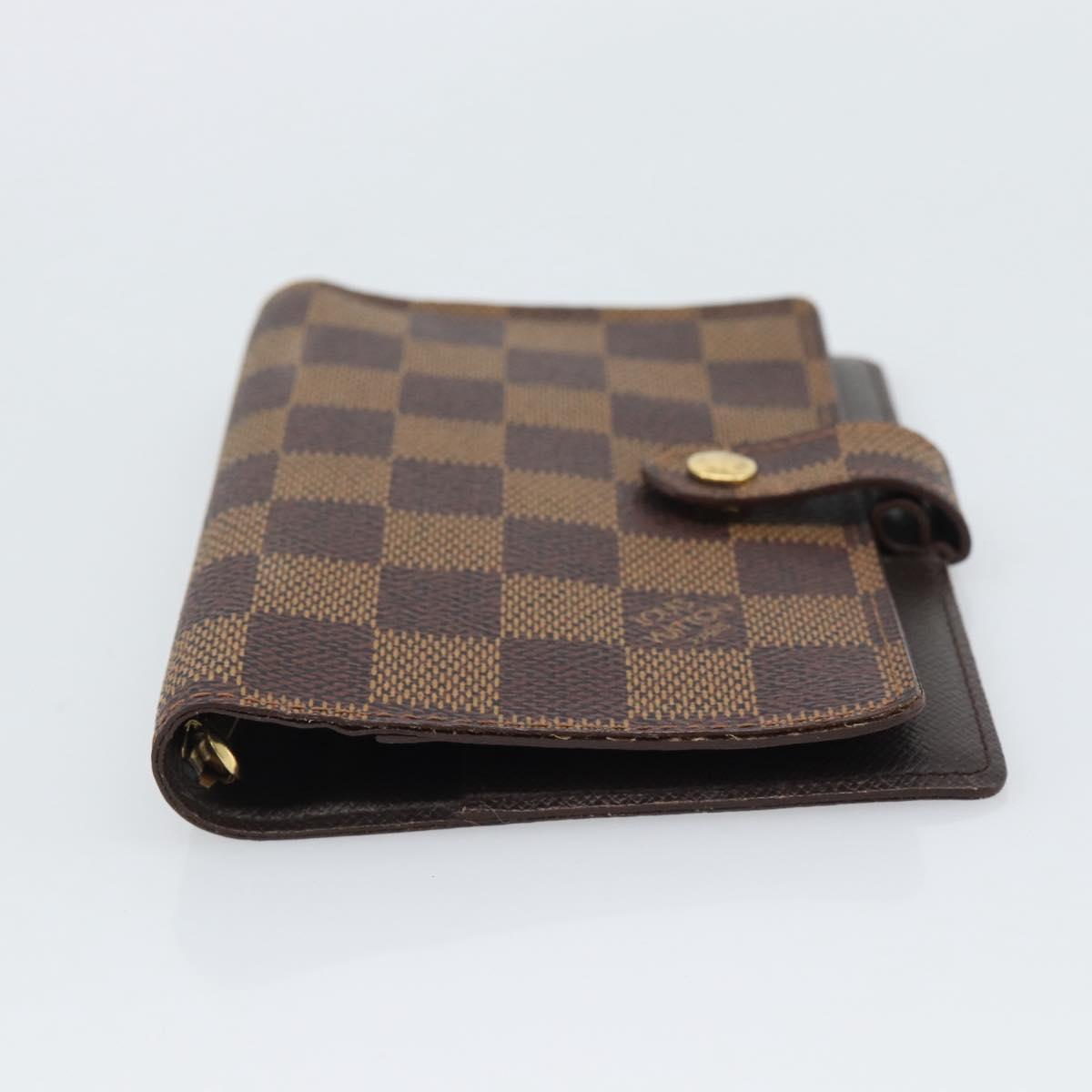 LOUIS VUITTON Damier Ebene Agenda PM Day Planner Cover R20700 LV Auth 192442