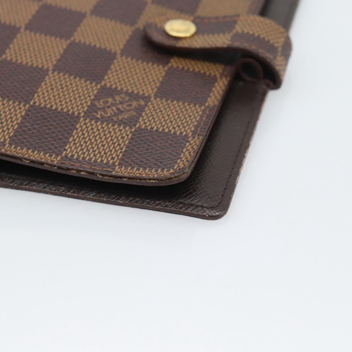 LOUIS VUITTON Damier Ebene Agenda PM Day Planner Cover R20700 LV Auth 192442