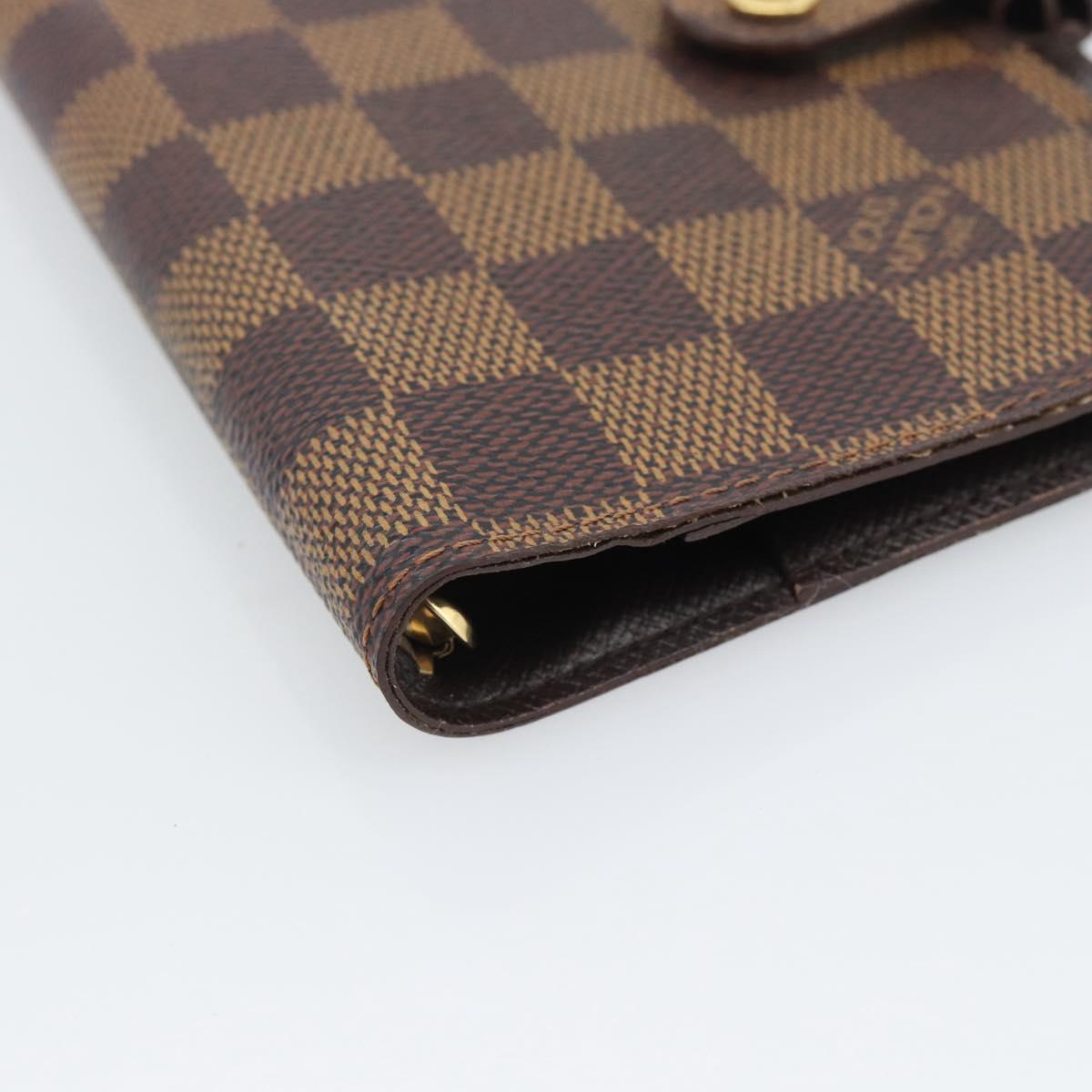 LOUIS VUITTON Damier Ebene Agenda PM Day Planner Cover R20700 LV Auth 192442