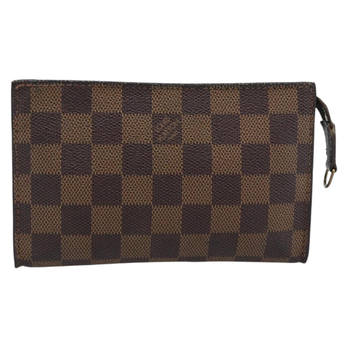 LOUIS VUITTON Damier Ebene Marais Pouch LV Auth 192443