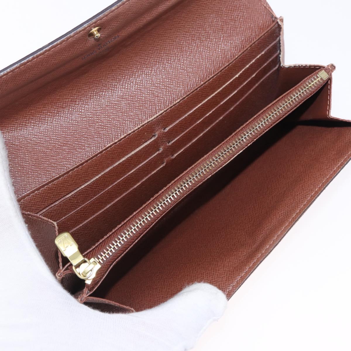 LOUIS VUITTON Monogram Portefeuille Sarah Long Wallet M61734 LV Auth 192444