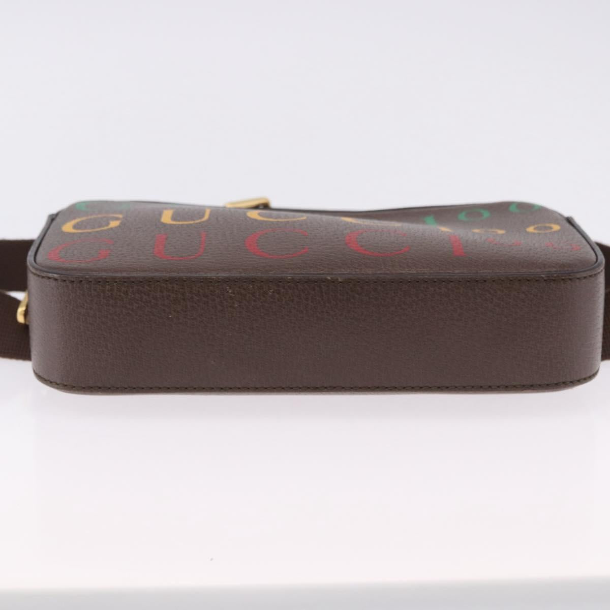 GUCCI Waist Bag Leather Brown Gold 602695 527066 Auth 192452V