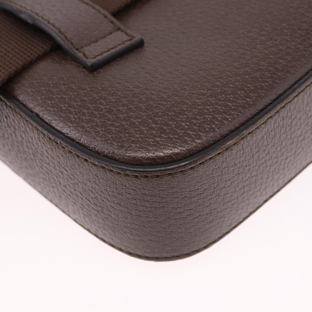 GUCCI Waist Bag Leather Brown Gold 602695 527066 Auth 192452V