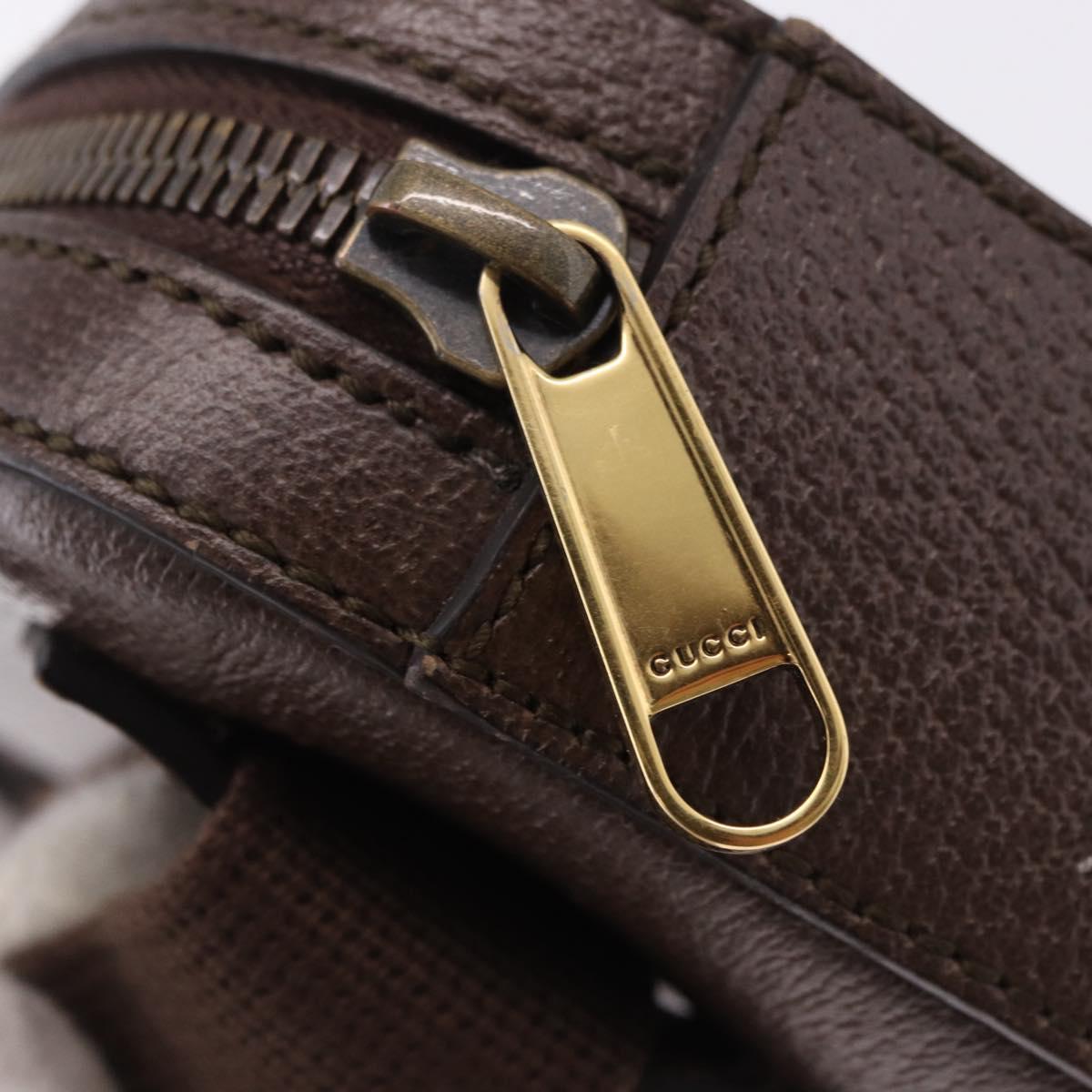 GUCCI Waist Bag Leather Brown Gold 602695 527066 Auth 192452V