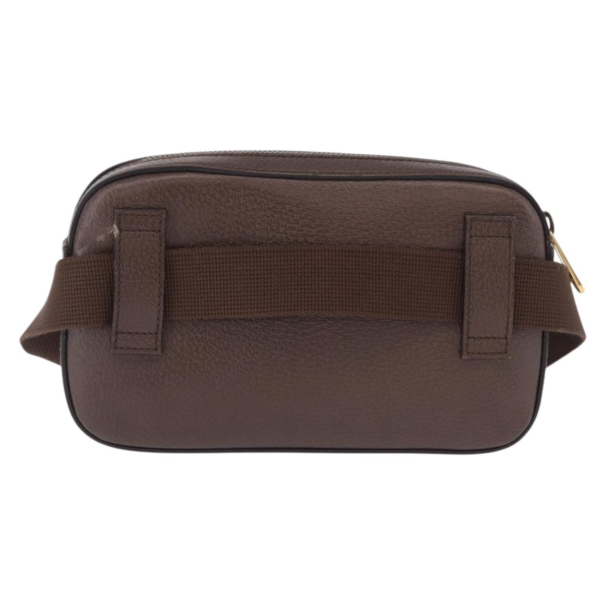GUCCI Waist Bag Leather Brown Gold 602695 527066 Auth 192452V