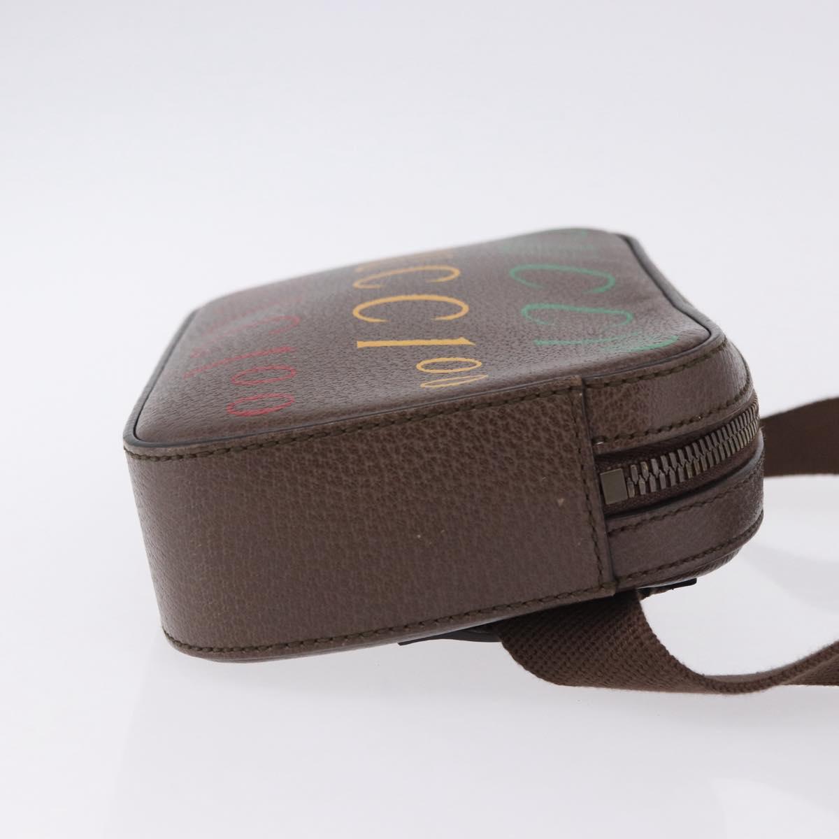 GUCCI Waist Bag Leather Brown Gold 602695 527066 Auth 192452V