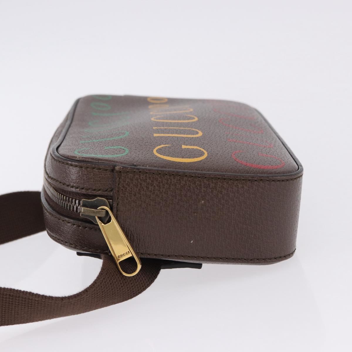 GUCCI Waist Bag Leather Brown Gold 602695 527066 Auth 192452V