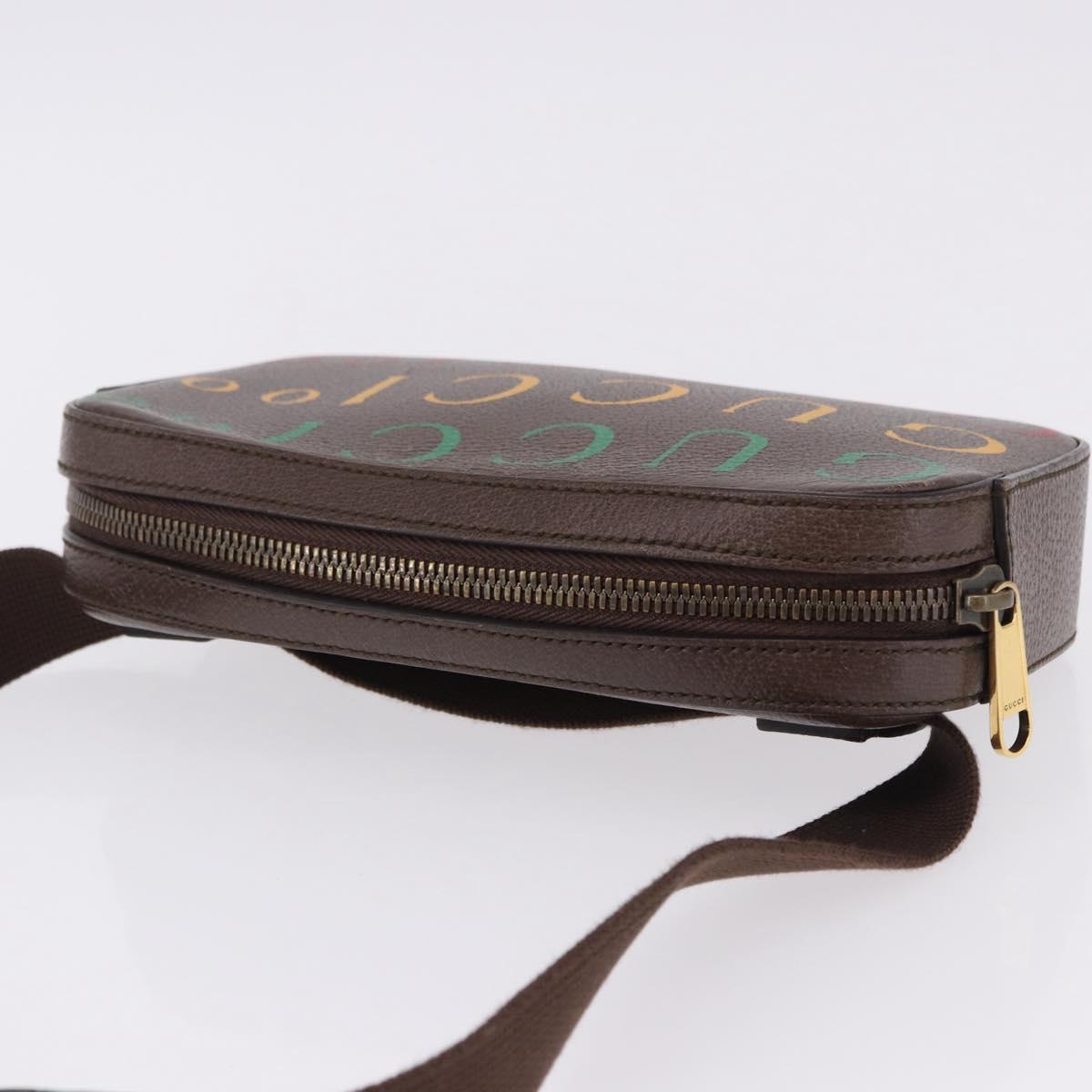 GUCCI Waist Bag Leather Brown Gold 602695 527066 Auth 192452V
