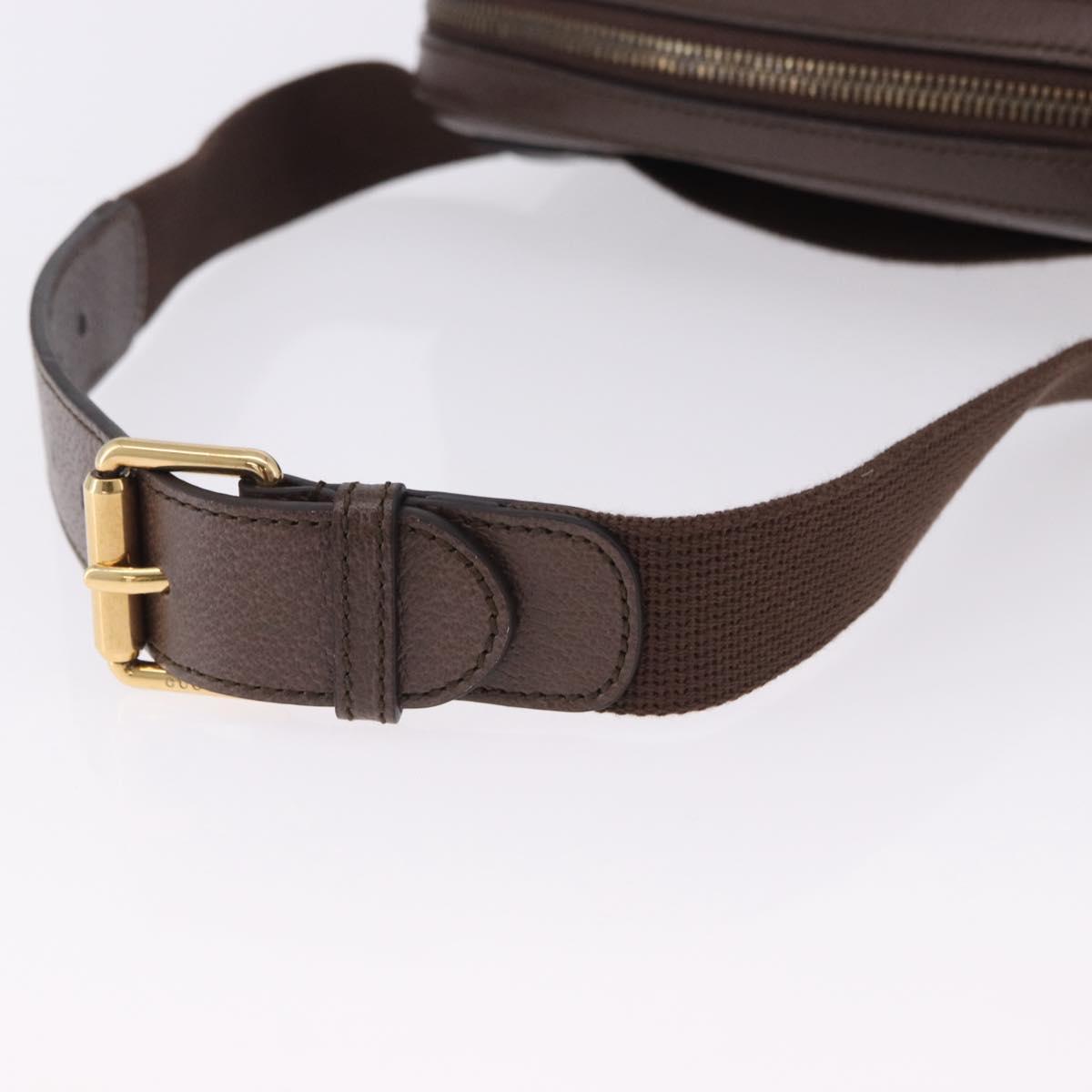 GUCCI Waist Bag Leather Brown Gold 602695 527066 Auth 192452V