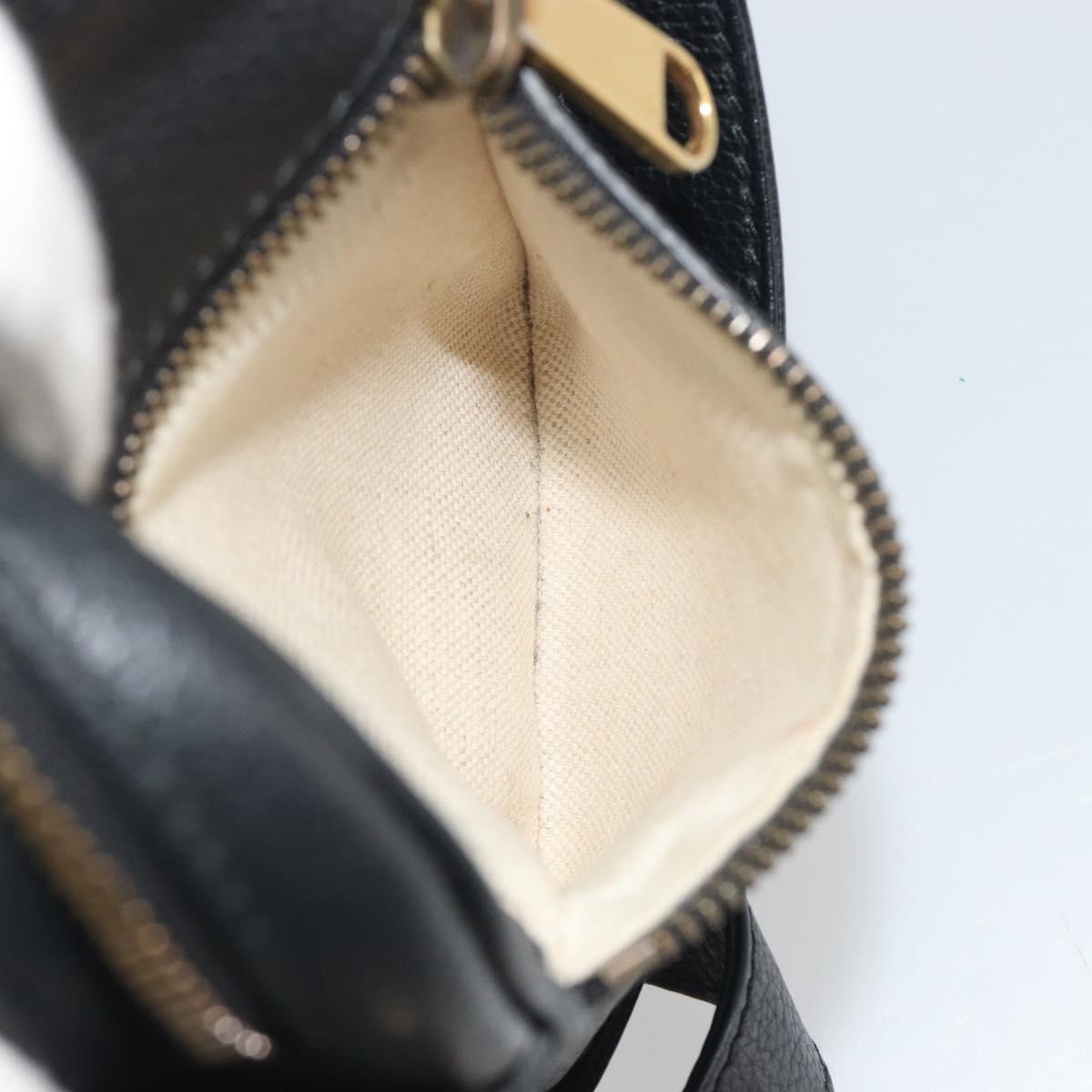 GUCCI Web Sherry Line Shoulder Bag Leather Black Gold 574803 Auth 192453V