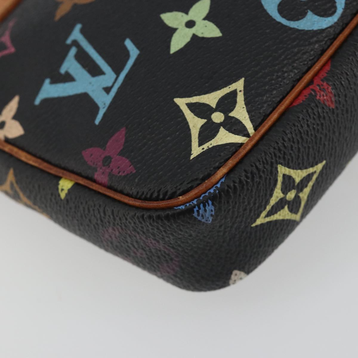 LOUIS VUITTON Multicolor Pochette Accessoires Pouch Black M92648 LV Auth 192454A