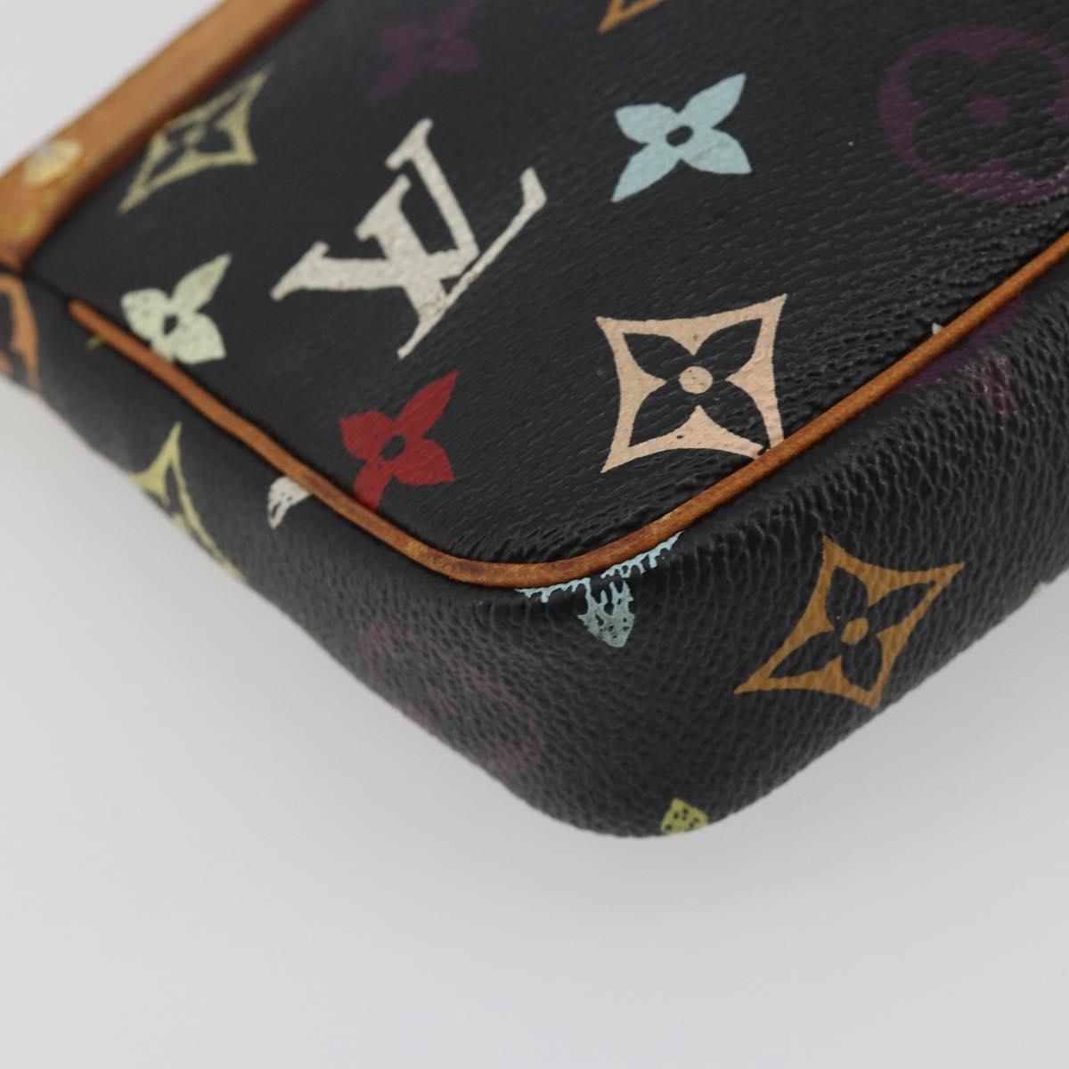 LOUIS VUITTON Multicolor Pochette Accessoires Pouch Black M92648 LV Auth 192454A