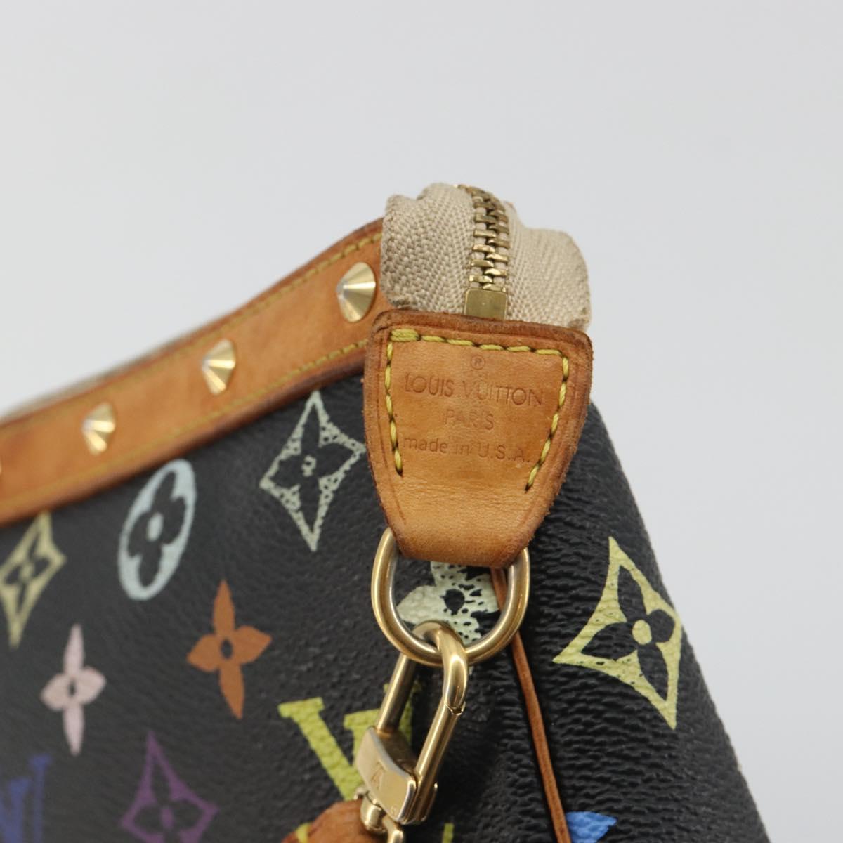 LOUIS VUITTON Multicolor Pochette Accessoires Pouch Black M92648 LV Auth 192454A