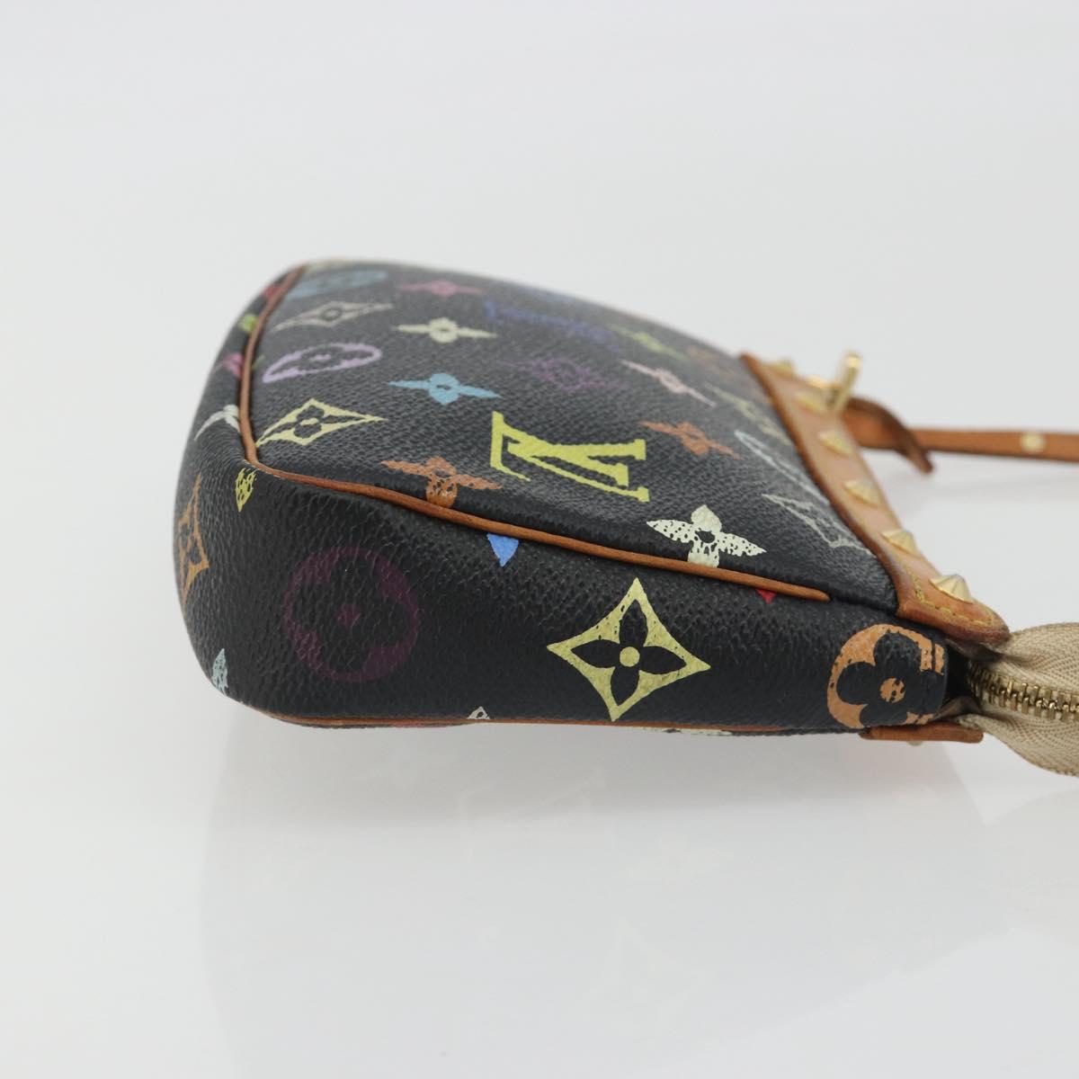 LOUIS VUITTON Multicolor Pochette Accessoires Pouch Black M92648 LV Auth 192454A