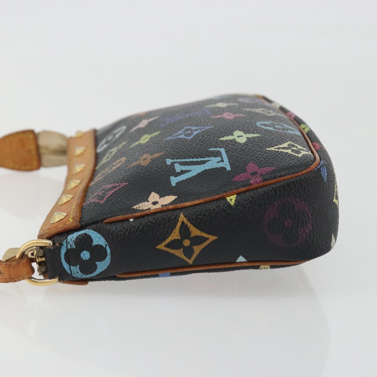 LOUIS VUITTON Multicolor Pochette Accessoires Pouch Black M92648 LV Auth 192454A