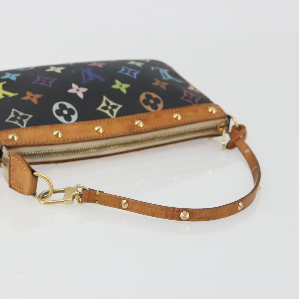 LOUIS VUITTON Multicolor Pochette Accessoires Pouch Black M92648 LV Auth 192454A