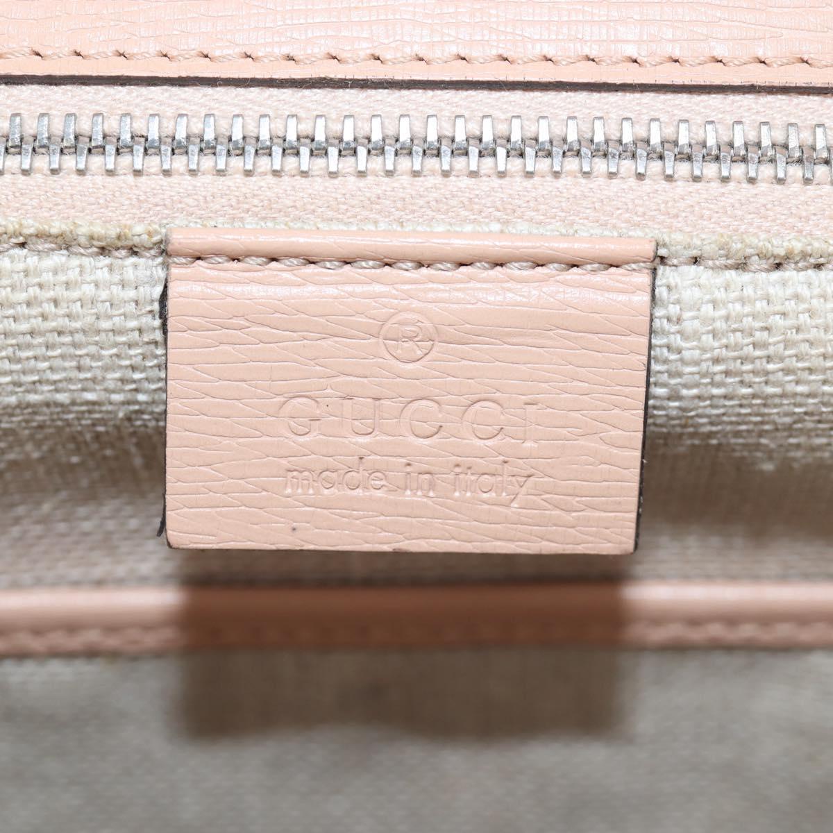 GUCCI Blooms Bamboo Hand Bag Leather 2way Pink Silver 409398 Auth 192456V
