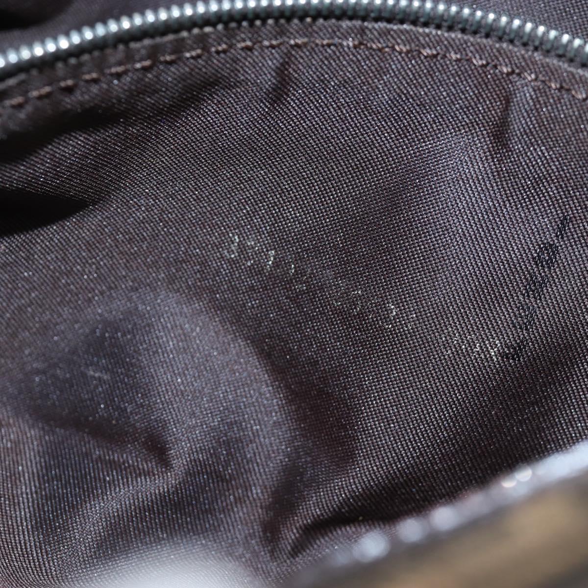 FENDI Zucca Canvas Mamma Baguette Shoulder Bag Brown Black Auth 192460M