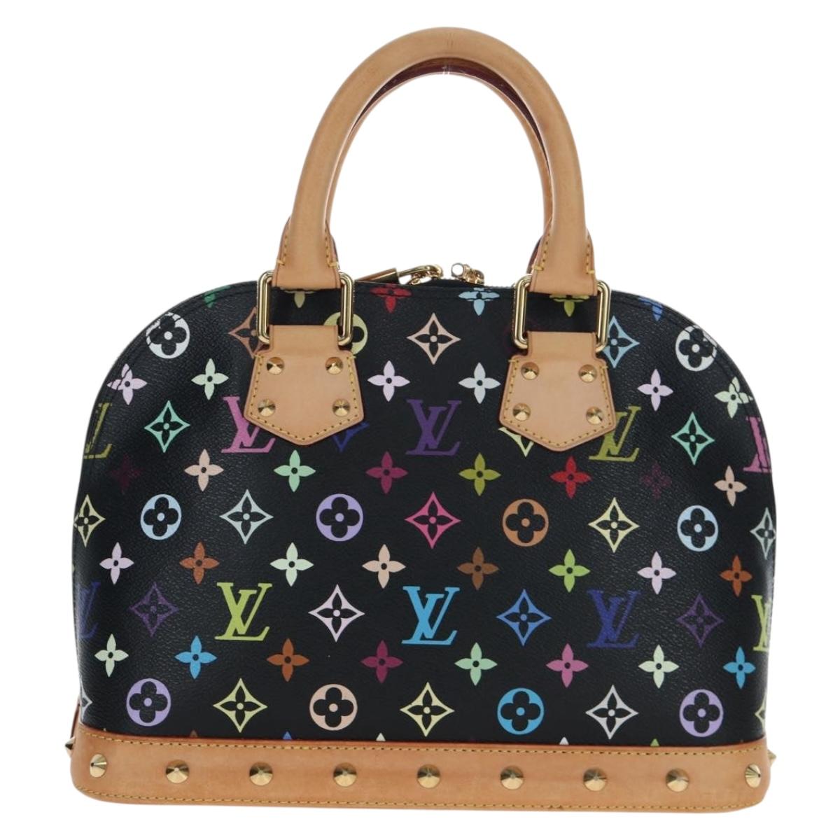 LOUIS VUITTON Monogram Multicolor Alma Hand Bag Black M92646 LV Auth 192464V