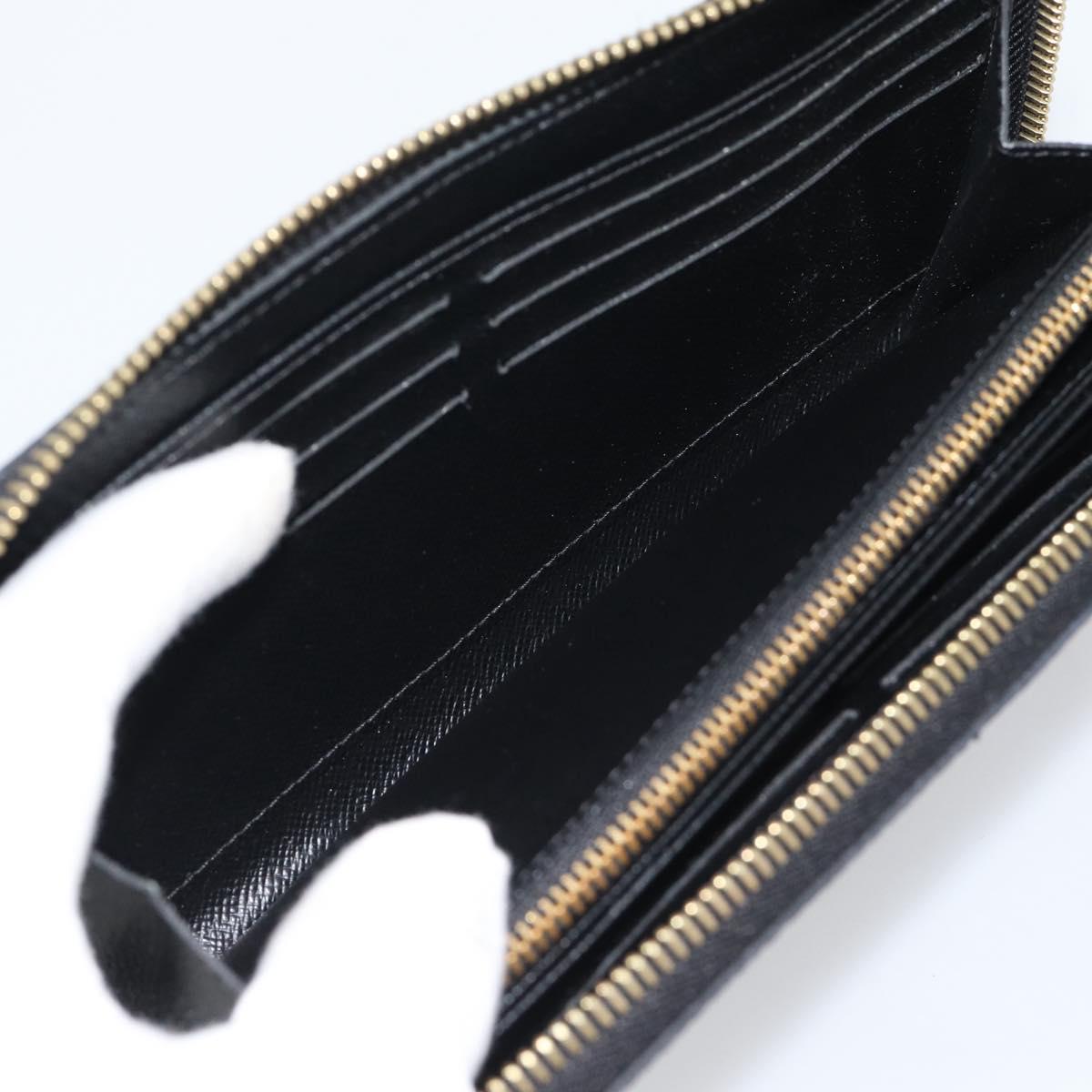 LOUIS VUITTON Epi Flower Zippy Wallet Long Wallet Black M62296 LV Auth 192465V