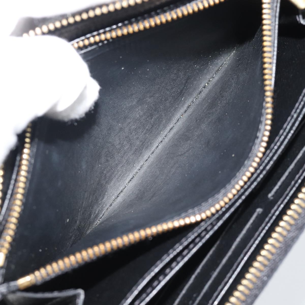 LOUIS VUITTON Epi Flower Zippy Wallet Long Wallet Black M62296 LV Auth 192465V